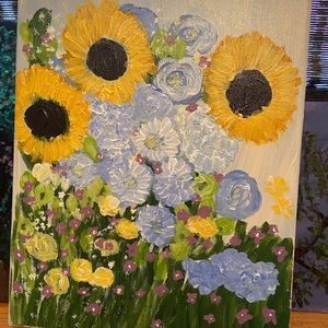 Handmade acrylic flower painting